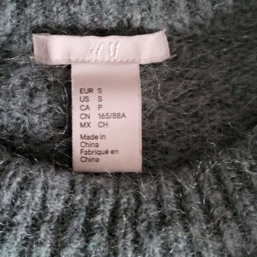 Mohair Wool Blend Puff Sleeve Sweater H&M Women's sz Small - Picture 9 of 10